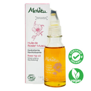 Melvita Rose Hip Oil 50ml is a moisturising and revitalising face and body oil, recommended for very dry skins.