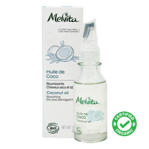 Melvita Organic Coconut Oil 50ml is a nourishing & repairing oil recommended for the dry and damaged hair.