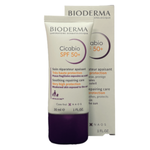 Tube with packaging box of Bioderma Cicabio Soothing Repairing Care SPF 50+ 30ml
