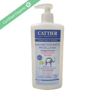 Pump bottle of Cattier Organic Baby Micellar Cleansing Water 500ml
