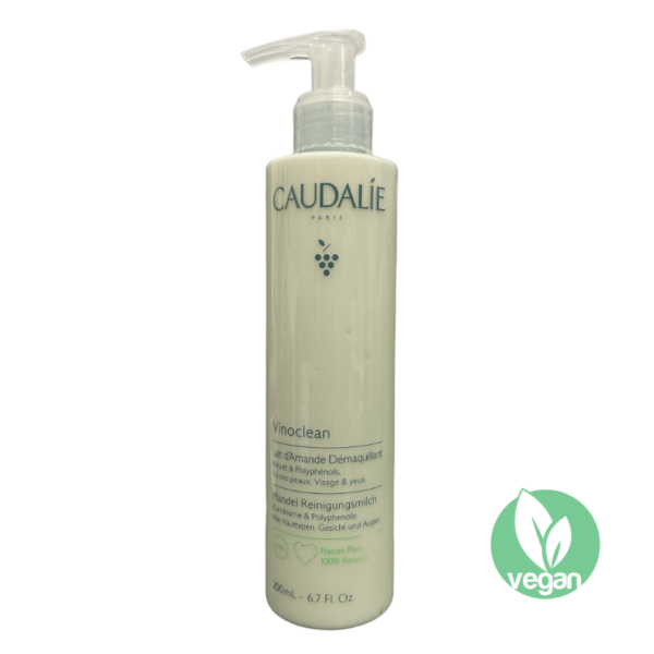 new caudalie pump bottle200ml gentle cleansing milk , vegan.