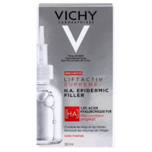 Vichy LiftActiv Supreme H.A. Epidermic Filler Serum in a 30ml bottle for targeted anti-aging and skin hydration