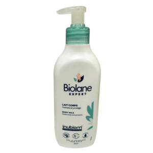 "Hydrating and nourishing Biolane Expert Body Milk for baby's delicate skin in a 300ml bottle"