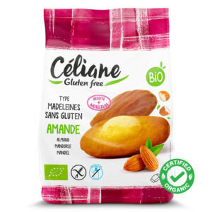 Organic Almond Madeleines, glutenfree are 6 individually wrapped pastries.
