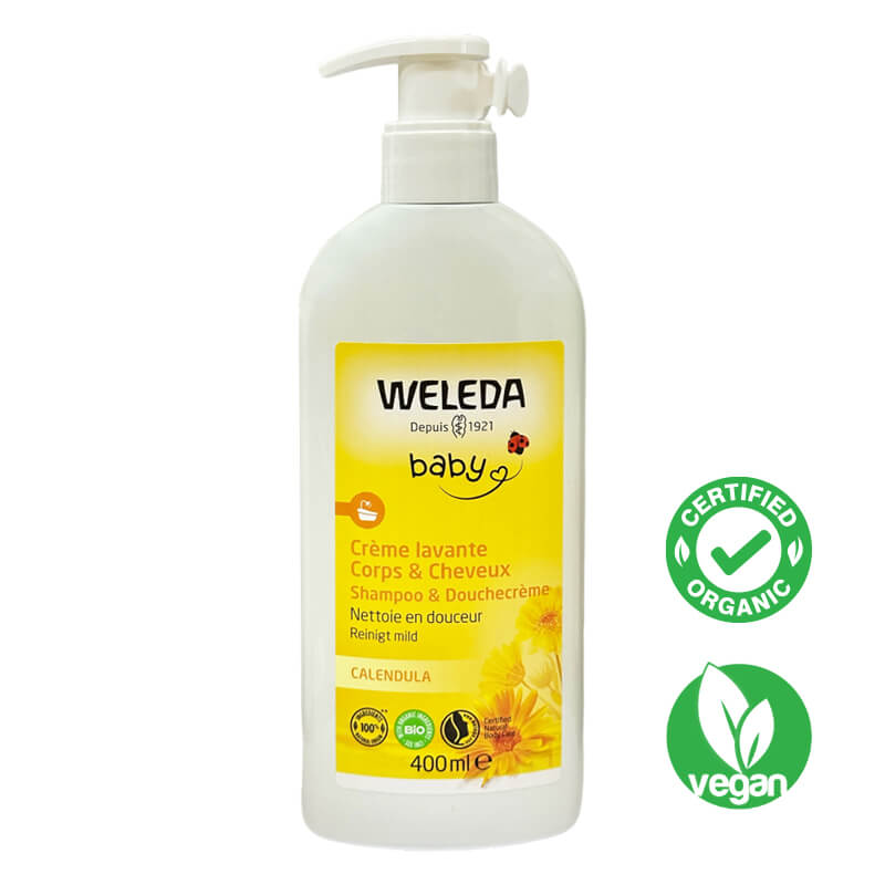 Weleda Organic Baby Calendula Body and Hair Washing Cream 400ml –