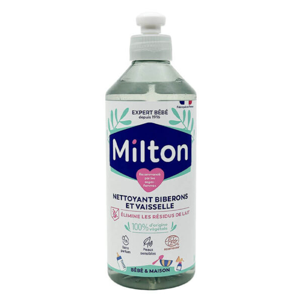 Eco-friendly, 100% plant-based solution designed to effectively remove milk residue and harmful bacteria from baby feeding equipment.