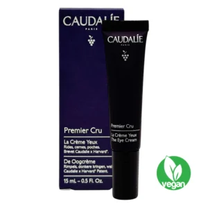 Front view of Caudalie Premier Cru The Eye Cream Global Anti-Ageing 15ml applicator tube